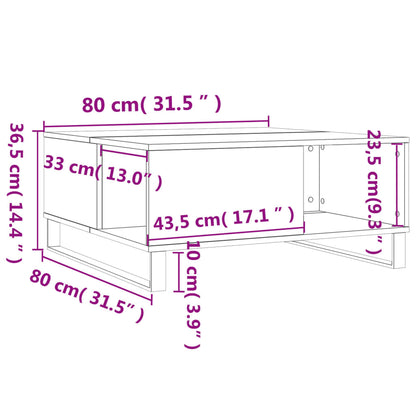 Salongbord Sofabord Sonoma Eik 80x80x36,5 cm