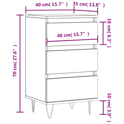 Kommode Svart 40x35x70 cm