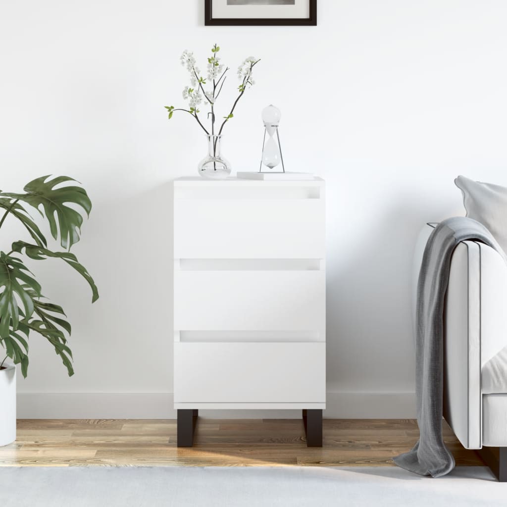 Skjenk hvit 40x35x70 cm konstruert tre