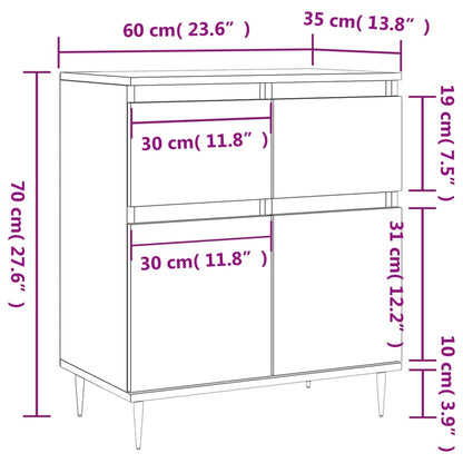 Kommode Sonoma Grå 60x35x70 cm