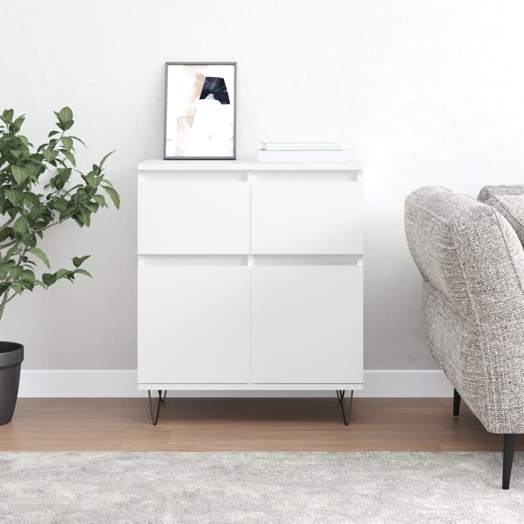 Skjenk hvit 60x35x70 cm konstruert tre