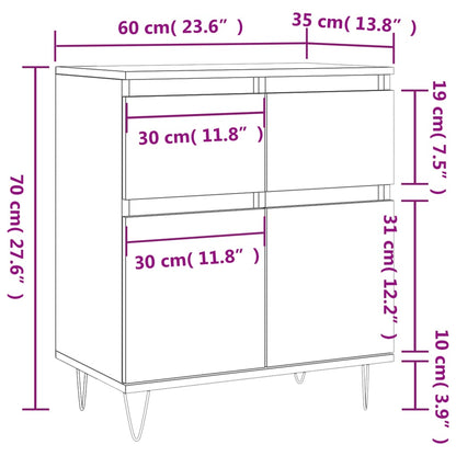 Kommode Betonggrå 60x35x70 cm