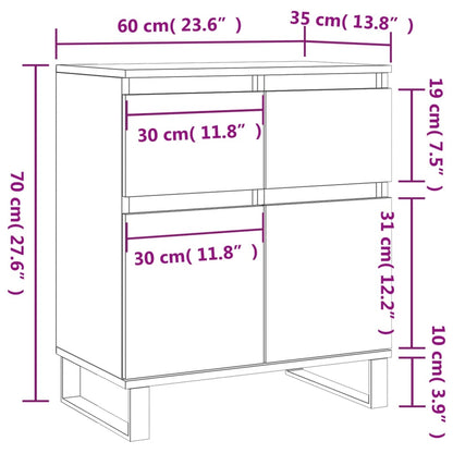 Kommode Sonoma Grå 60x35x70 cm