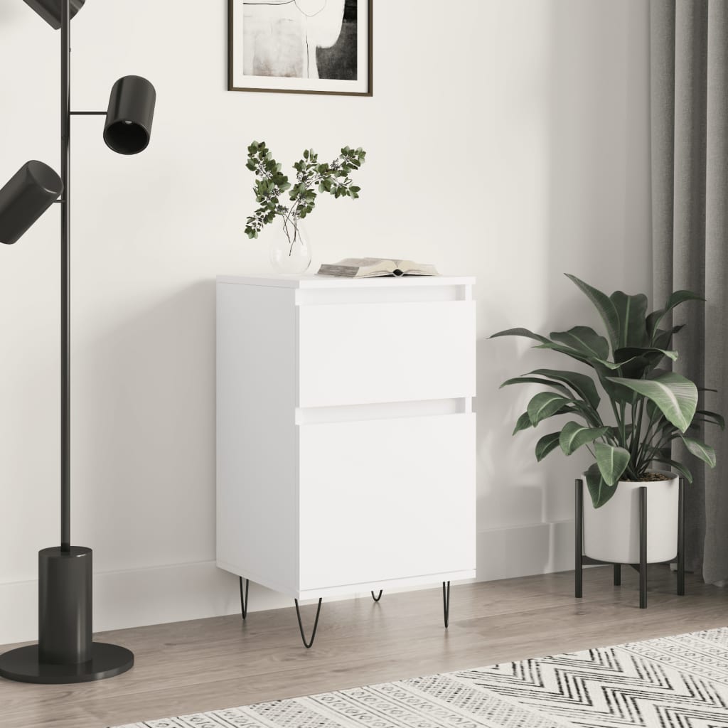 Skjenk hvit 40x35x70 cm konstruert tre