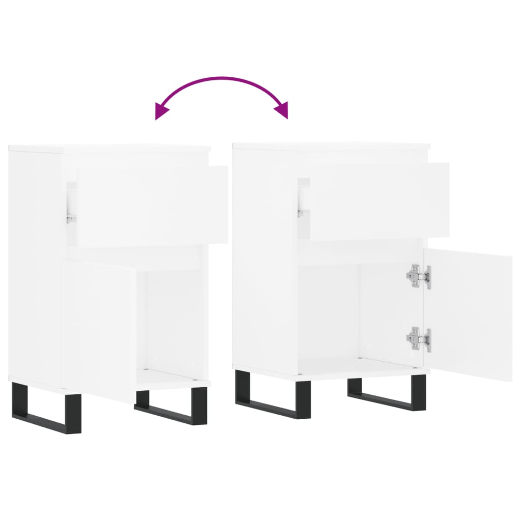 Skjenk hvit 40x35x70 cm konstruert tre