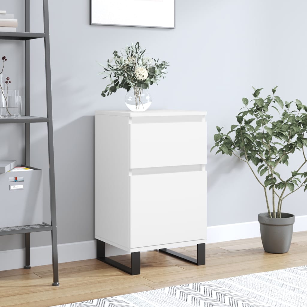 Skjenk hvit 40x35x70 cm konstruert tre