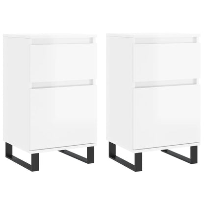 Kommode Høyglans Hvit 2 stk 40x35x70 cm