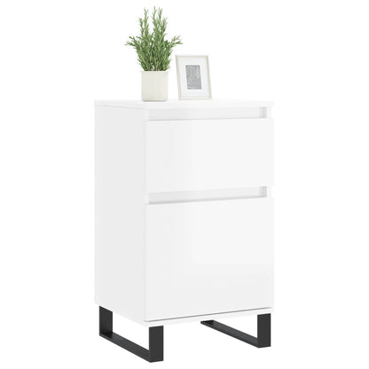 Kommode Høyglans Hvit 2 stk 40x35x70 cm