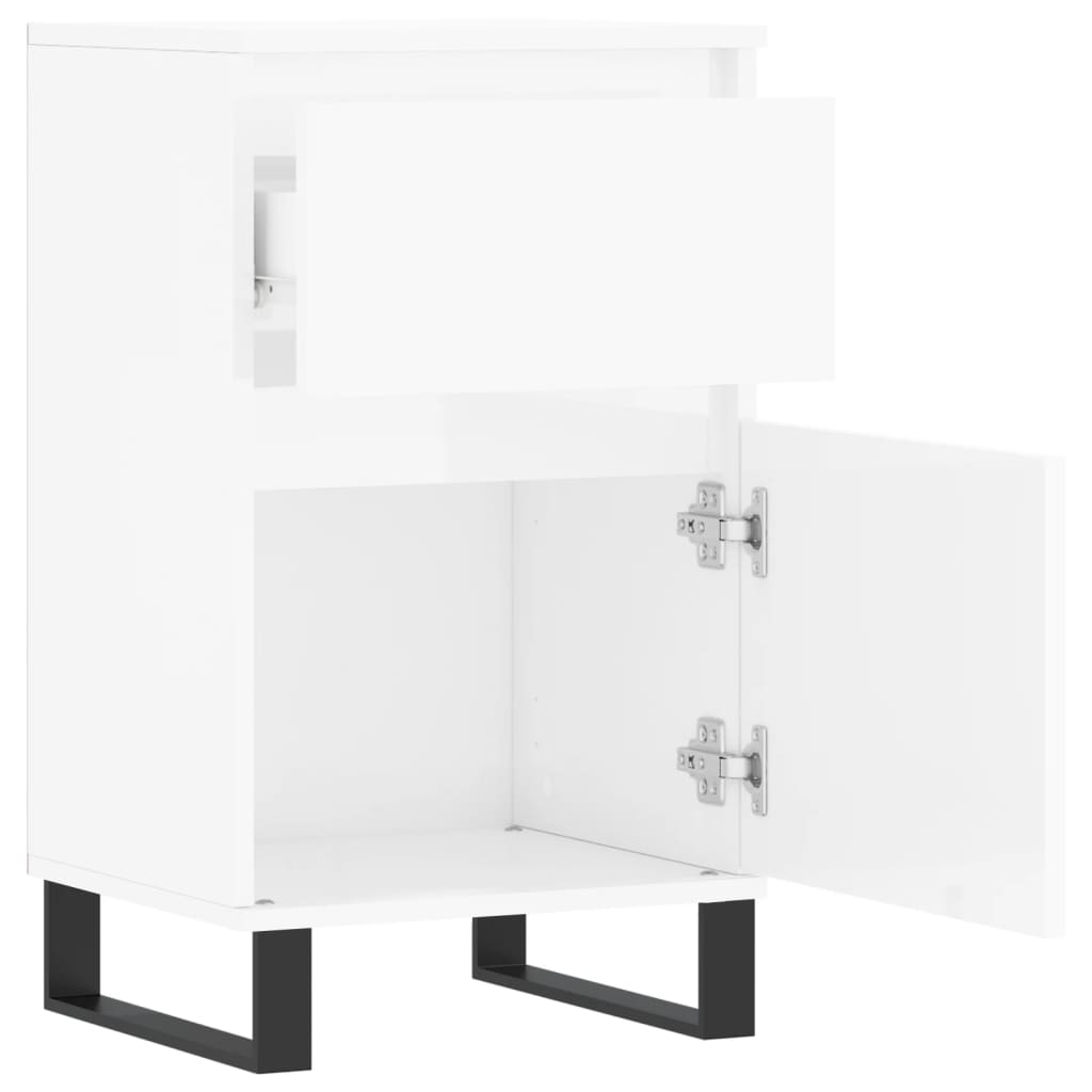 Kommode Høyglans Hvit 2 stk 40x35x70 cm