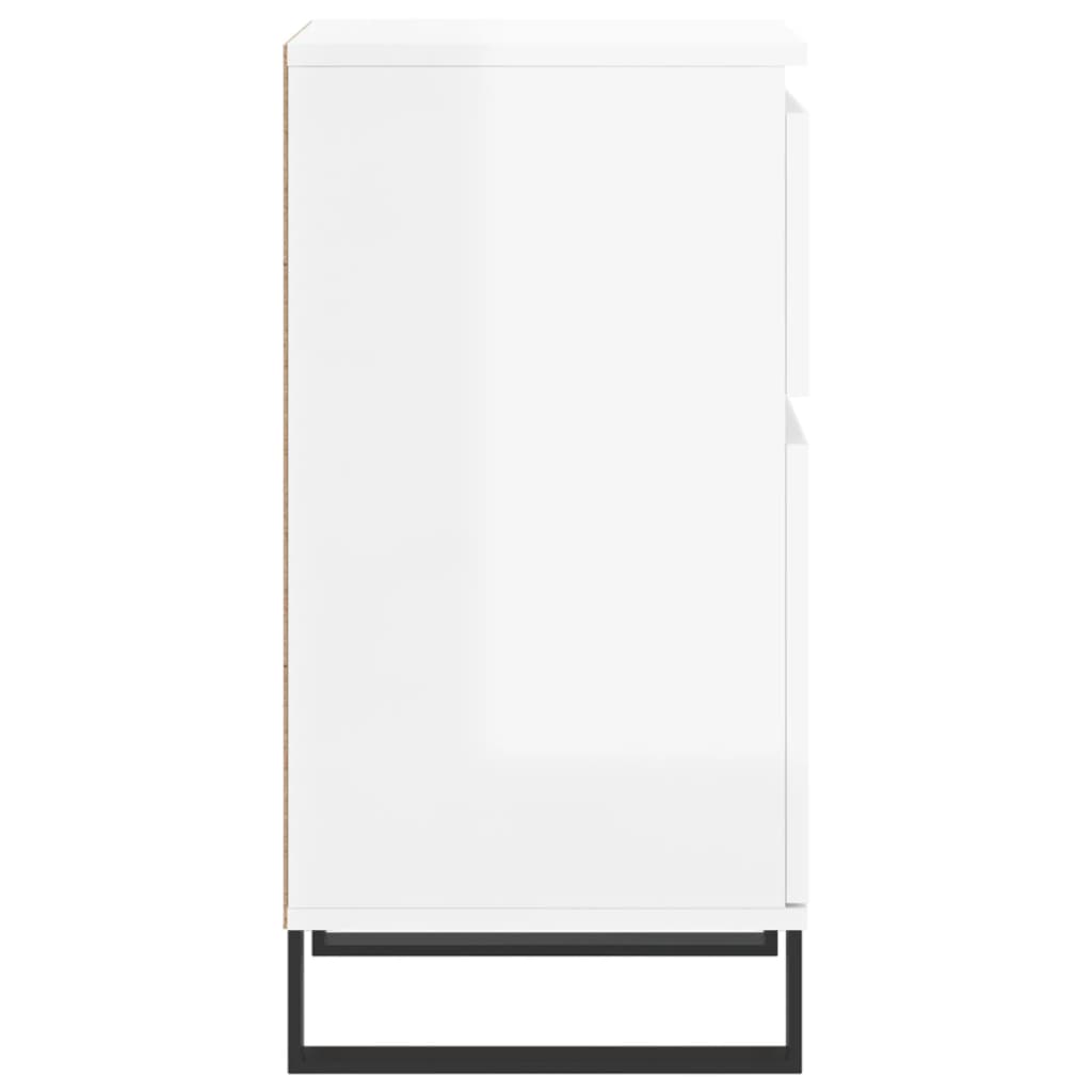 Kommode Høyglans Hvit 2 stk 40x35x70 cm