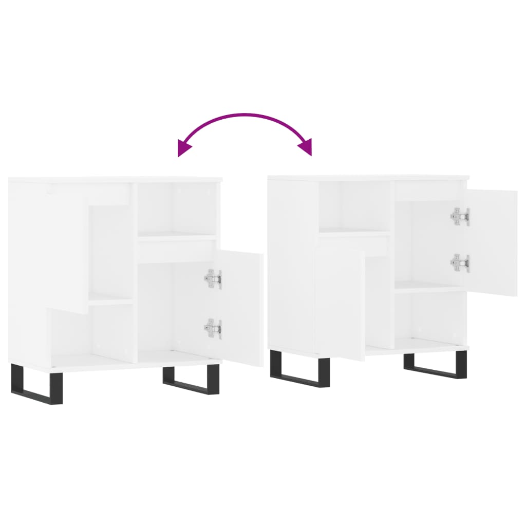 Skjenk hvit 60x35x70 cm konstruert tre