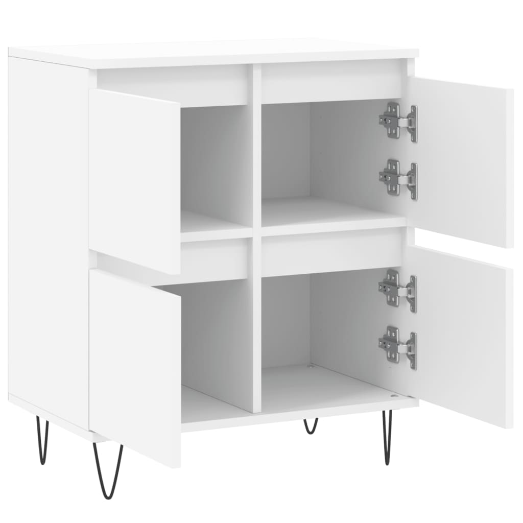 Skjenk hvit 60x35x70 cm konstruert tre