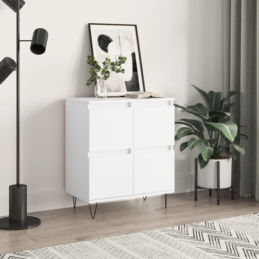 Skjenk hvit 60x35x70 cm konstruert tre