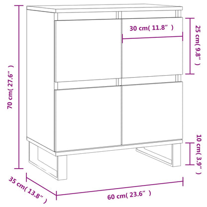 Kommode Betonggrå 60x35x70 cm
