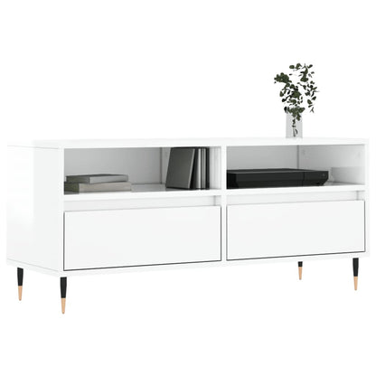 TV-Møbel Høyglans Hvit TV-benk 100x34,5x44,5 cm