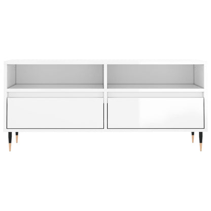 TV-Møbel Høyglans Hvit TV-benk 100x34,5x44,5 cm