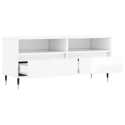 TV-Møbel Høyglans Hvit TV-benk 100x34,5x44,5 cm
