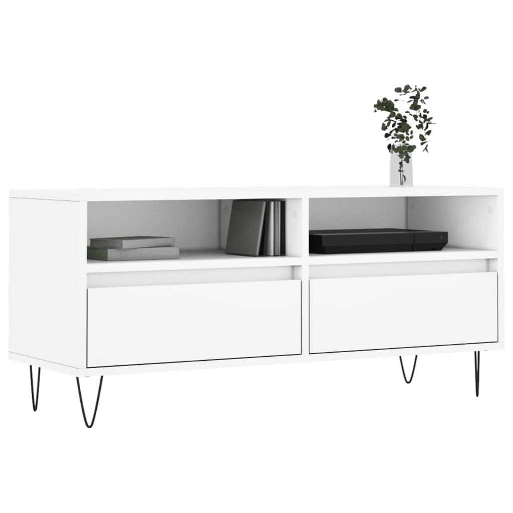 TV-Møbel Hvit TV-benk 100x34,5x44,5 cm