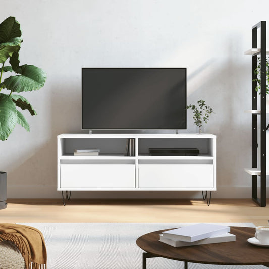 TV-Møbel Hvit TV-benk 100x34,5x44,5 cm