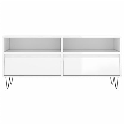 TV-Møbel Høyglans Hvit TV-benk 100x34,5x44,5 cm