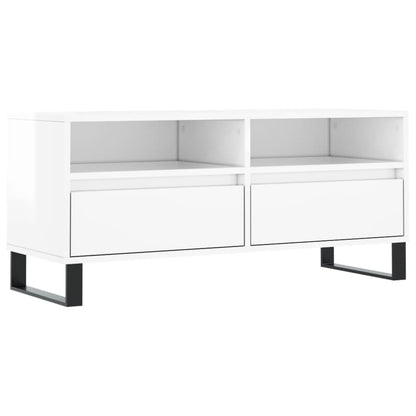 TV-Møbel Høyglans Hvit TV-benk 100x34,5x44,5 cm