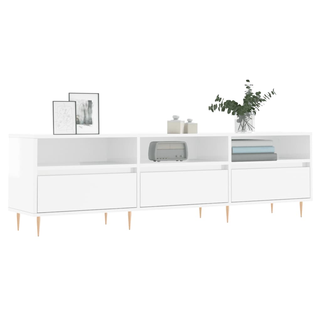 TV-Møbel Høyglans Hvit TV-benk 150x30x44,5 cm