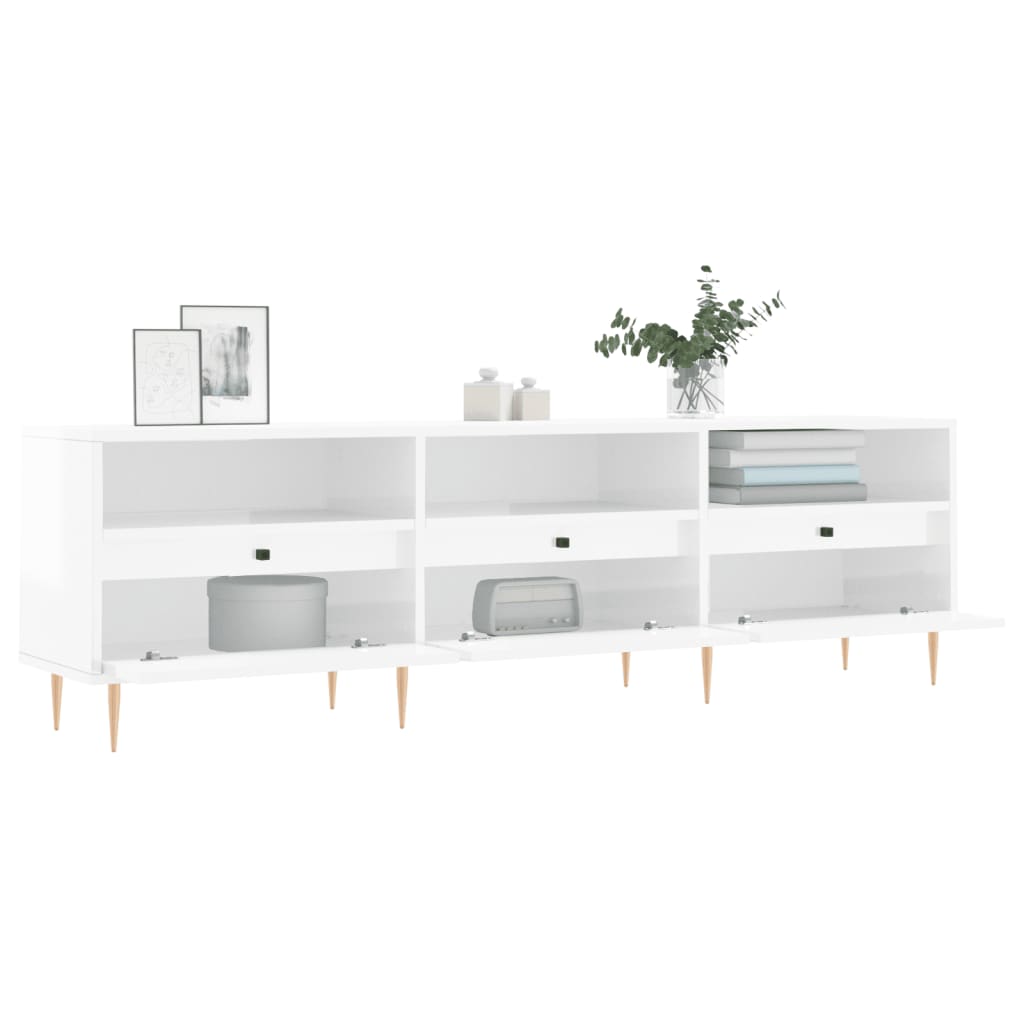 TV-Møbel Høyglans Hvit TV-benk 150x30x44,5 cm