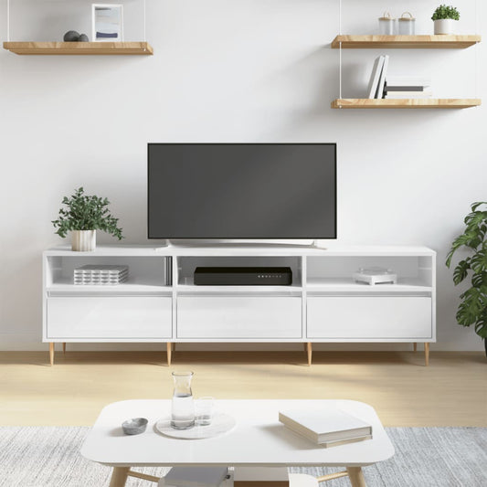 TV-Møbel Høyglans Hvit TV-benk 150x30x44,5 cm