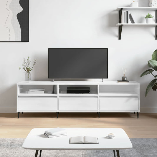 TV-Møbel Høyglans Hvit TV-benk 150x30x44,5 cm