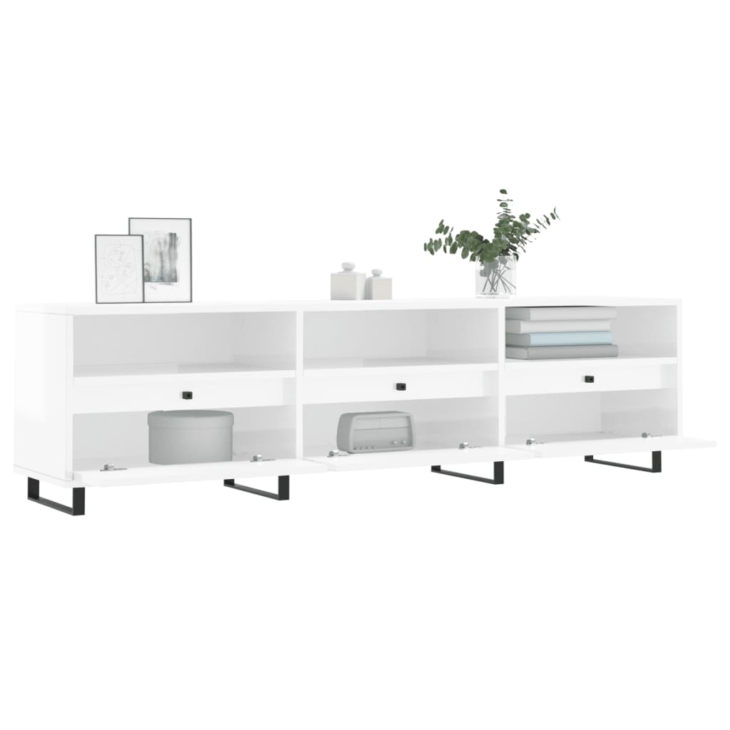 TV-Møbel Høyglans Hvit TV-benk 150x30x44,5 cm