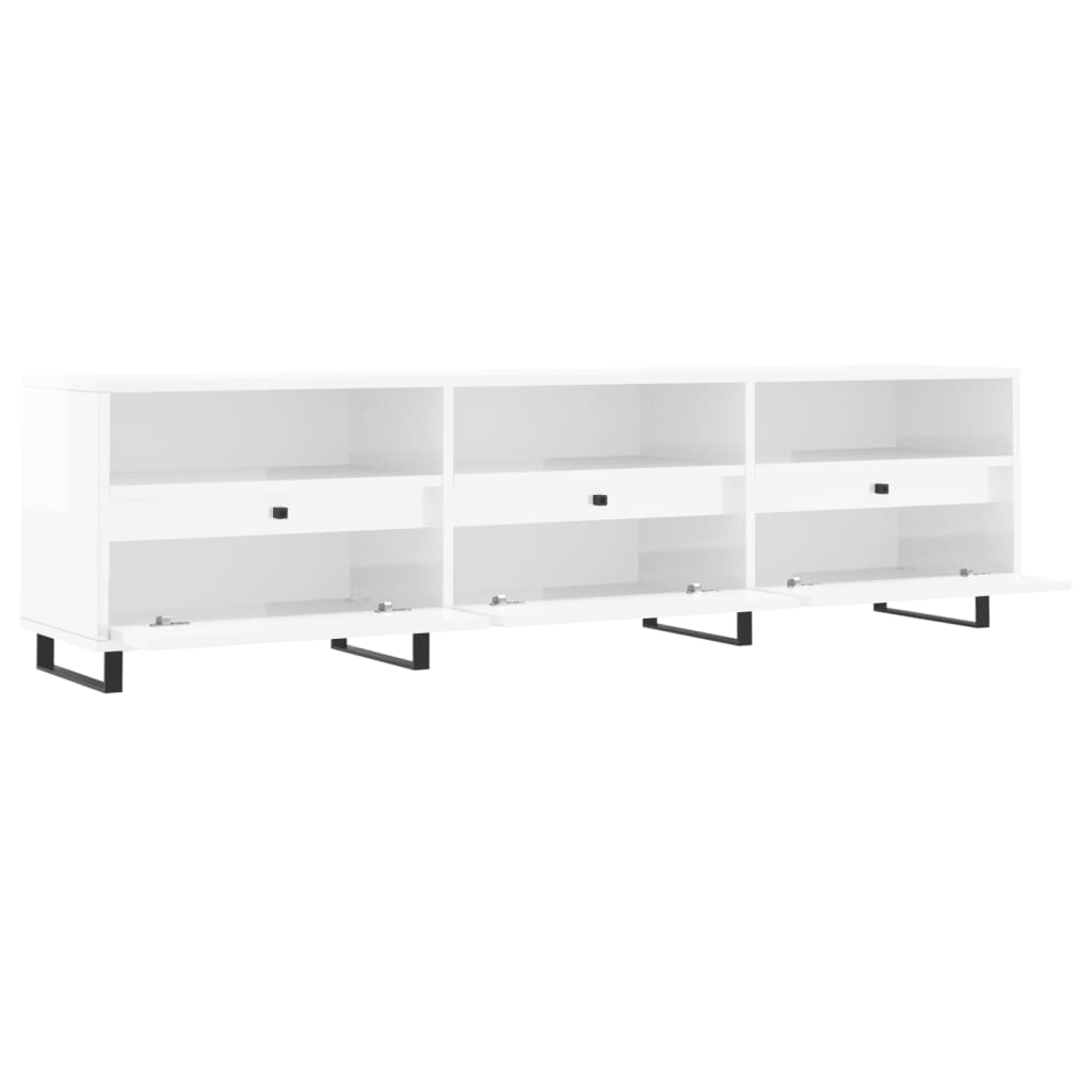 TV-Møbel Høyglans Hvit TV-benk 150x30x44,5 cm
