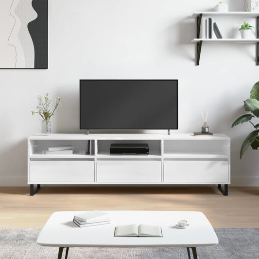 TV-Møbel Høyglans Hvit TV-benk 150x30x44,5 cm