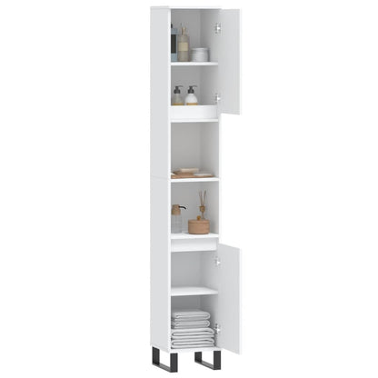 Baderomsskap Hvit 30x30x190 cm