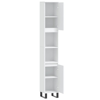 Baderomsskap Hvit 30x30x190 cm