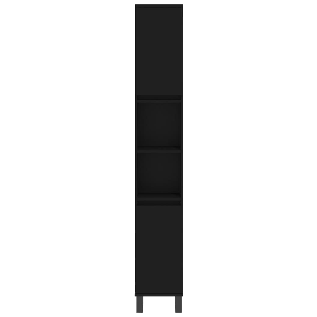 Baderomsskap Svart 30x30x190 cm