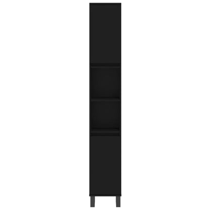 Baderomsskap Svart 30x30x190 cm