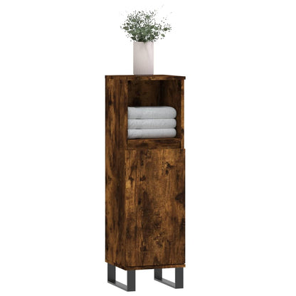 Baderomsskap røkt eik 30x30x100 cm konstruert tre