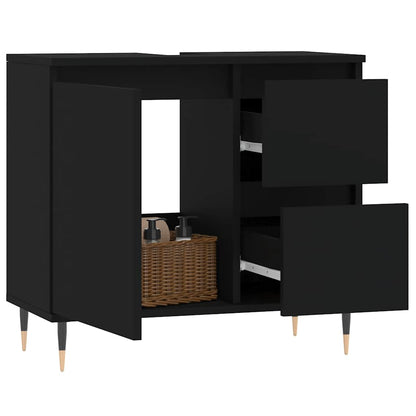 Baderomsskap svart 65x33x60 cm konstruert tre