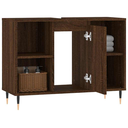 Baderomsskap Brun Eik 80x33x60 cm