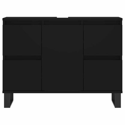 Baderomsskap Svart 80x33x60 cm