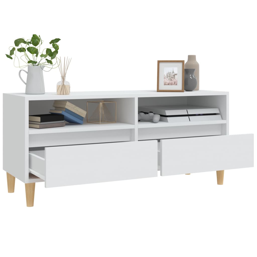 TV-Møbel Hvit TV-benk 100x34,5x44,5 cm