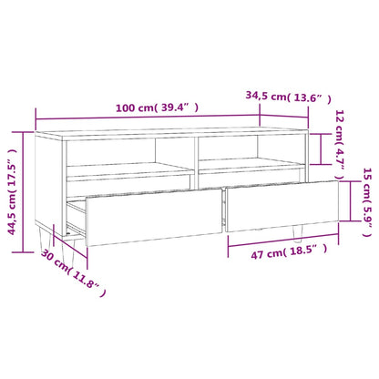 TV-Møbel Røkt Eik TV-benk 100x34,5x44,5 cm