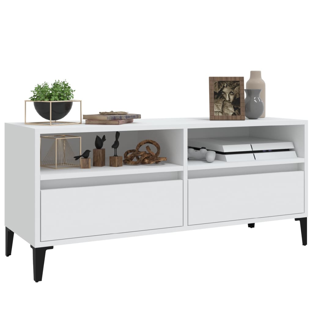 TV-Møbel Hvit TV-benk 100x34,5x44,5 cm