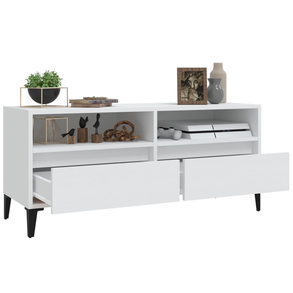 TV-Møbel Hvit TV-benk 100x34,5x44,5 cm