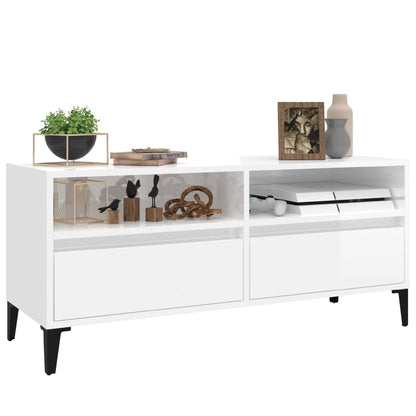 TV-Møbel Høyglans Hvit TV-benk 100x34,5x44,5 cm