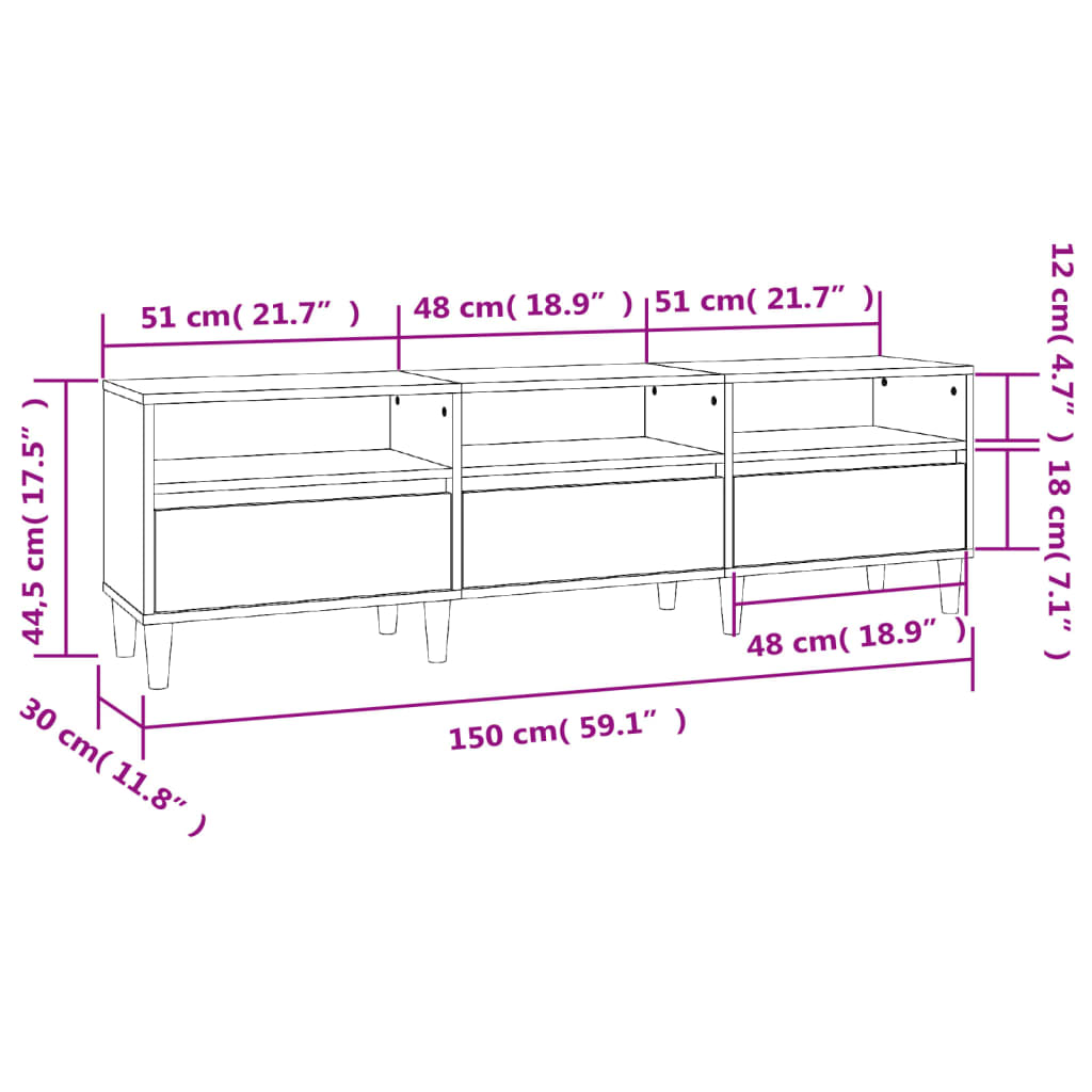 TV-Møbel Sonoma Eik TV-benk 150x30x44,5 cm