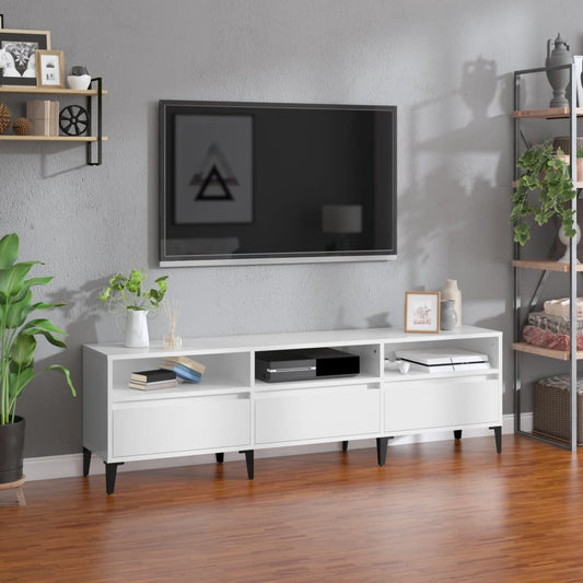 TV-Møbel Høyglans Hvit Tv-benk 150x30x44,5 cm