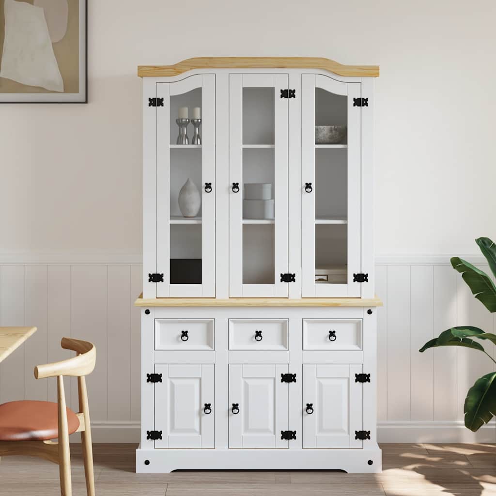Skap hvit Corona 112x43x196 cm heltre meksikansk furu