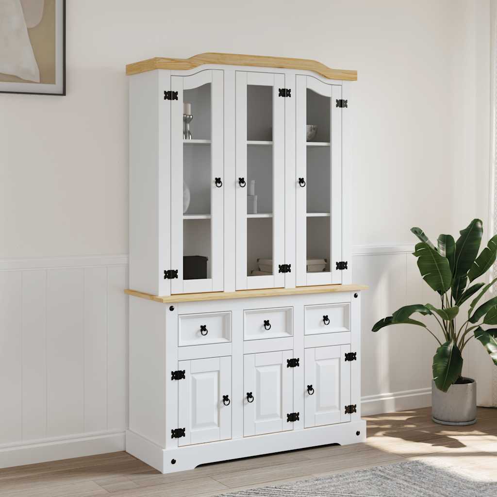 Skap hvit Corona 112x43x196 cm heltre meksikansk furu