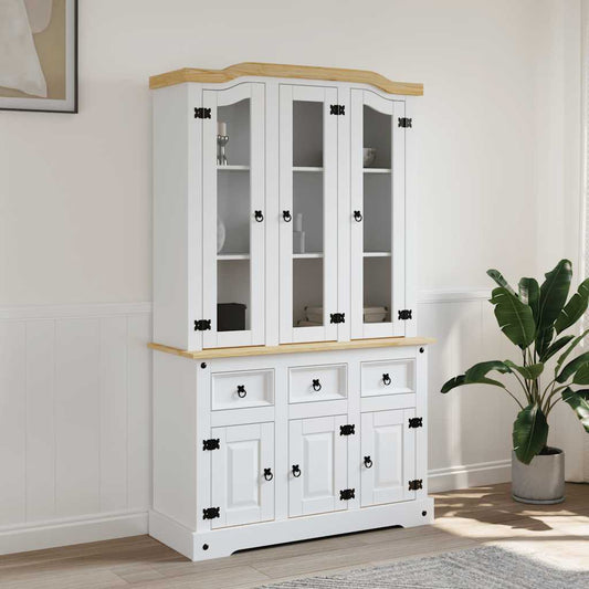 Skap hvit Corona 112x43x196 cm heltre meksikansk furu
